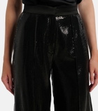 Elie Saab Sequined satin wide-leg pants