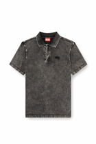 Diesel Polo shirt in denim-effect jersey - Polos Mens in Grey