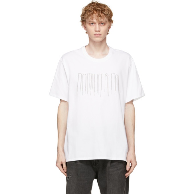 Photo: Doublet White Chain Fringe Embroidery T-Shirt
