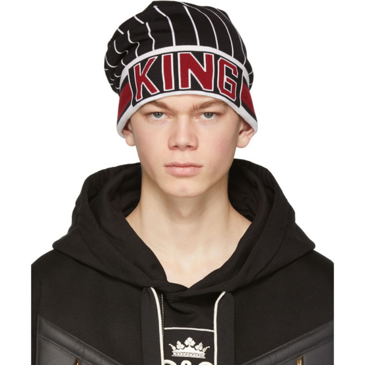 Photo: Dolce and Gabbana Black and Red King Beanie