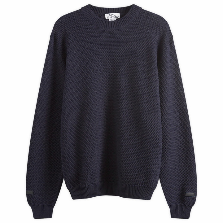 Photo: A.P.C. Men's x JJJJound Crew Knit Sweat in Dark Navy