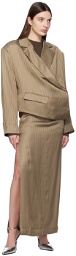 REMAIN Birger Christensen Brown Suiting Maxi Skirt