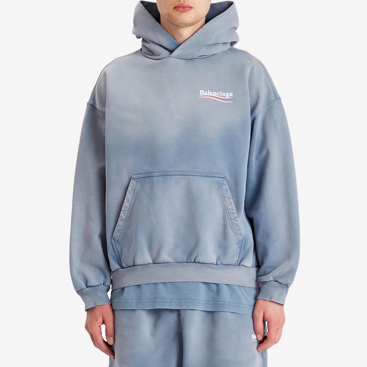 Balenciaga バレンシアガ / Campaign Medium Fit Hoodie Balenciaga Men's Campaign Medium Fit Hoodie in Faded Blue