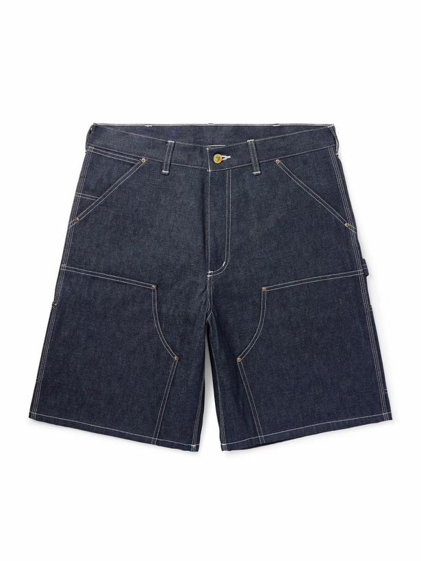 Photo: SAINT MXXXXXX - Straight-Leg Logo-Appliquéd Denim Shorts - Blue