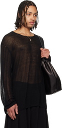 YOHJI YAMAMOTO Black Round Neck Pullover Sweater