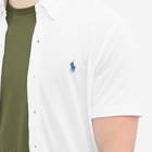 Polo Ralph Lauren Men's Short Sleeve Pique Button Down Shirt in White