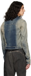 Rick Owens DRKSHDW Blue Cropped Denim Jacket