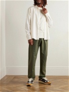 Sunspel - Straight-Leg Cotton and Linen-Blend Drawstring Trousers - Green