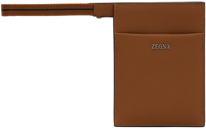 Photo: ZEGNA Brown Mini Standing Pouch