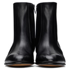 Husbands Black Leather Zipped Boots
