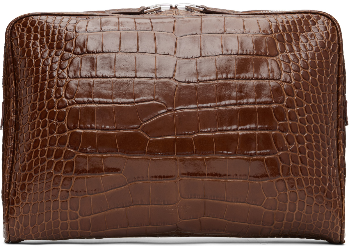 TOM FORD Tan Minimal Laptop Pouch