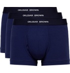 ORLEBAR BROWN - Three-Pack Stretch-Cotton Boxer Briefs - Blue
