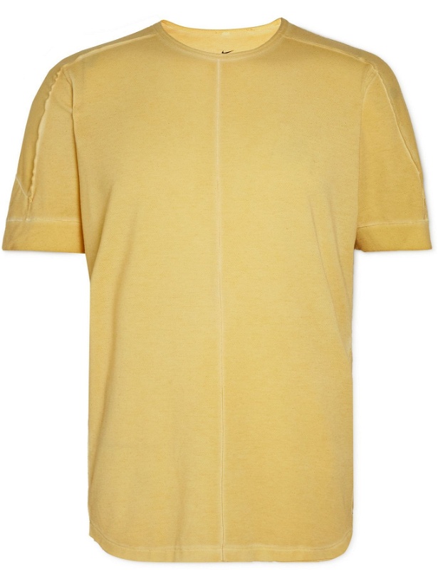 Photo: Nike Training - Garment-Dyed Dri-FIT Mesh Yoga T-Shirt - Yellow