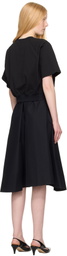 3.1 Phillip Lim Black Short Sleeve French Terry Combo Midi Dress
