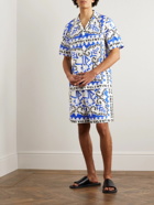 Valentino - Straight-Leg Printed Cotton Bermuda Shorts - Blue