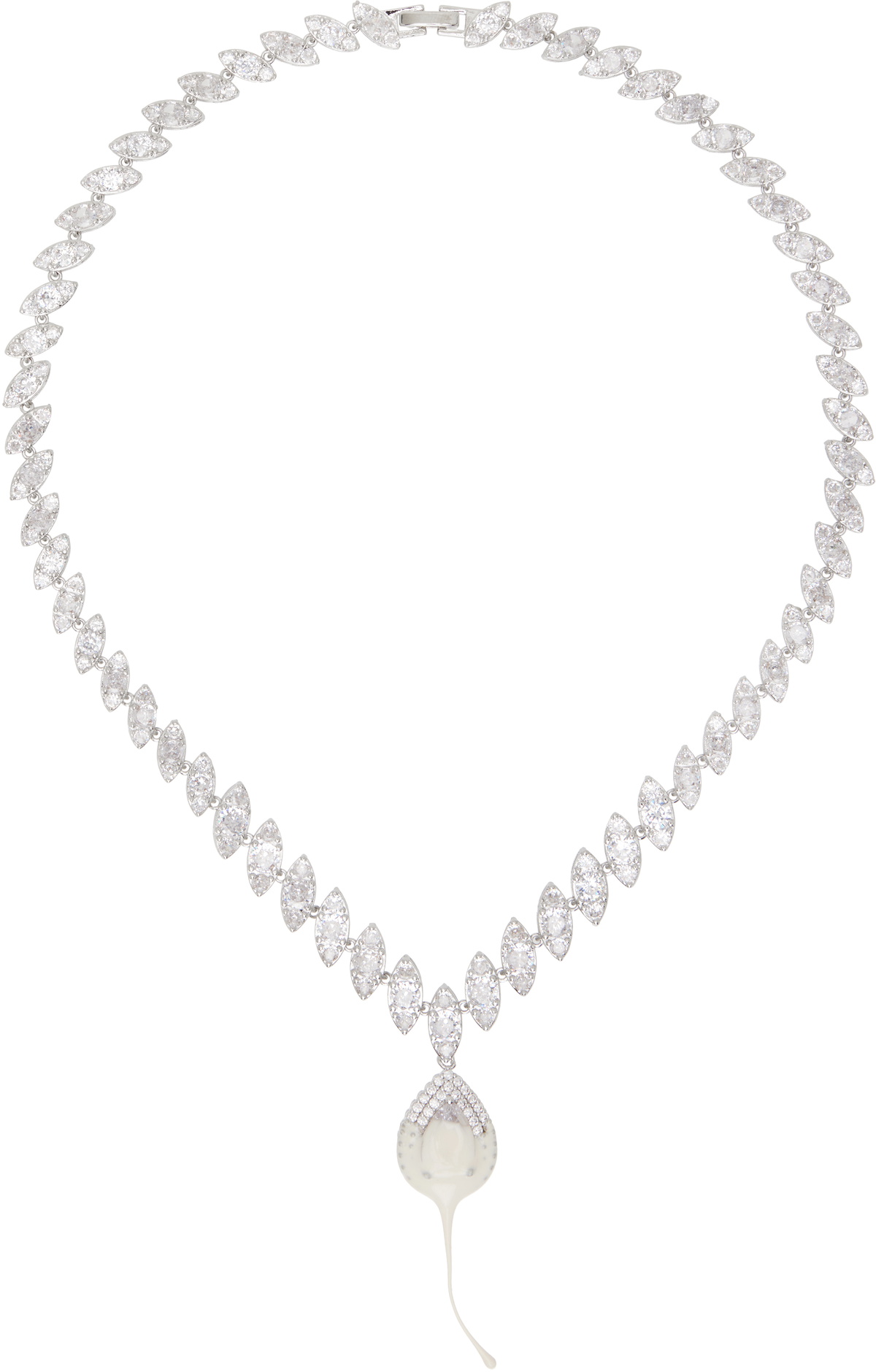 Ottolinger SSENSE Exclusive Silver Diamond Dip Necklace