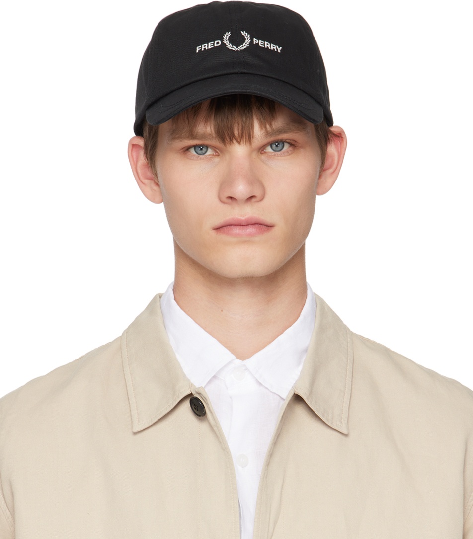Fred Perry Black Graphic Branding Cap Fred Perry
