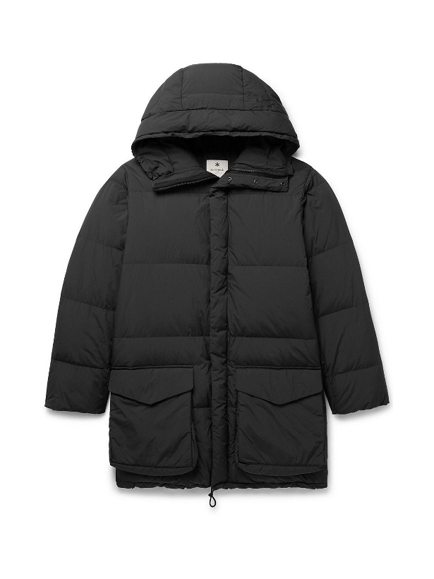 Photo: Snow Peak - Quilted Ripstop-Shell Hooded Down Coat - Black