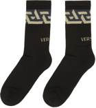 Versace Black Monogram Crew Socks
