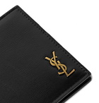 SAINT LAURENT - Logo-Appliquéd Leather Billfold Wallet with Money Clip - Black