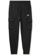 Nike - Sportswear Club Slim-Fit Tapered Cotton-Blend Jersey Cargo Sweatpants - Black