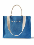 Marni - Logo-Embroidered Webbing-Trimmed Stonewashed Denim Tote Bag