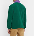 adidas Originals - Samstag Colour-Block Logo-Appliquéd Fleece Half-Zip Sweatshirt - Green