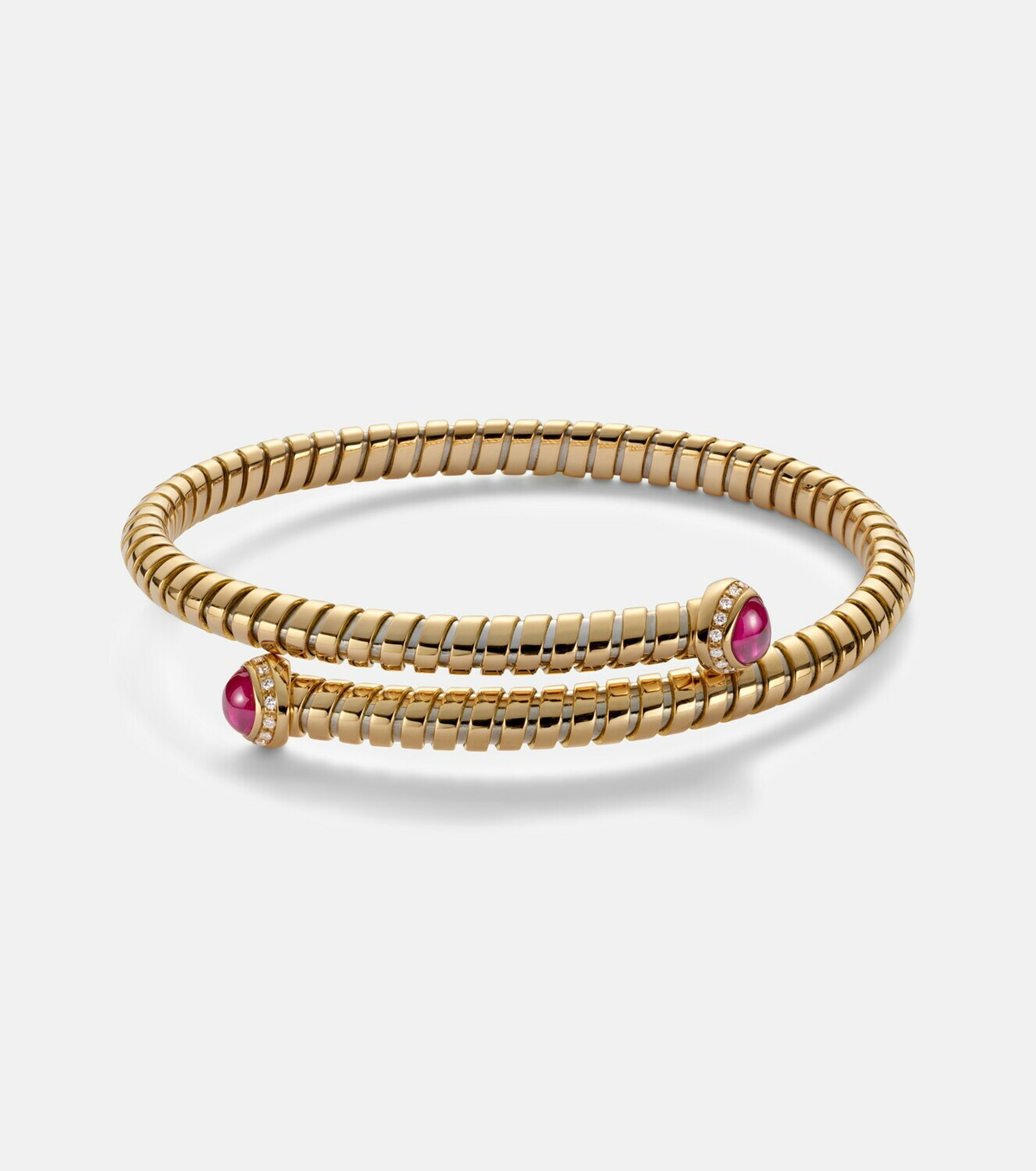 Marina B 18kt yellow gold bangle with rubies and diamonds