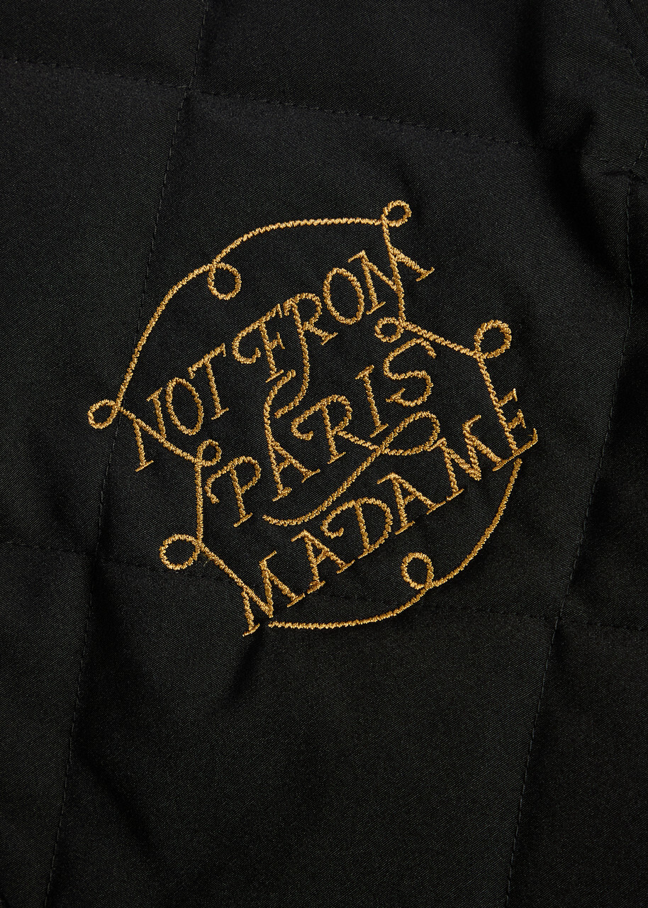 DRÔLE DE Monsieur La Veste Slogan Tresses Quilted Woven Jacket Black