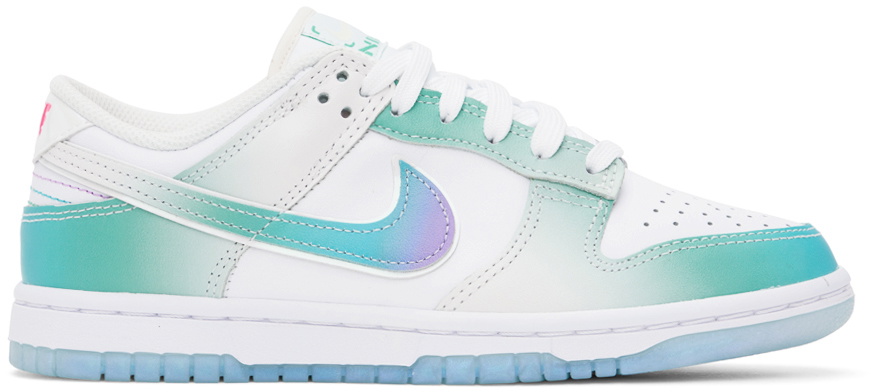 Nike White & Blue Dunk Low Sneakers Nike