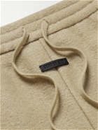Fear of God - Forum Straight-Leg Logo-Appliquéd Wool-Fleece Drawstring Trousers - Neutrals