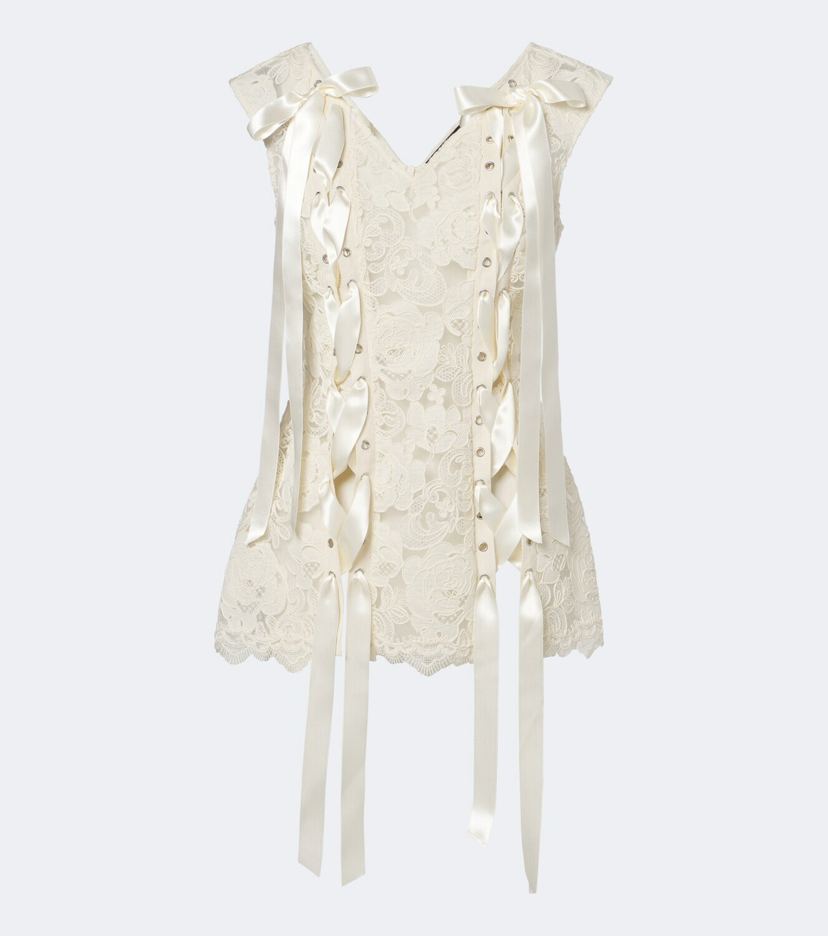 Simone Rocha Unraveling bow-detail lace top