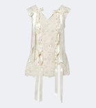 Simone Rocha Unraveling bow-detail lace top