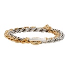 Bottega Veneta Silver and Gold Chain Bracelet