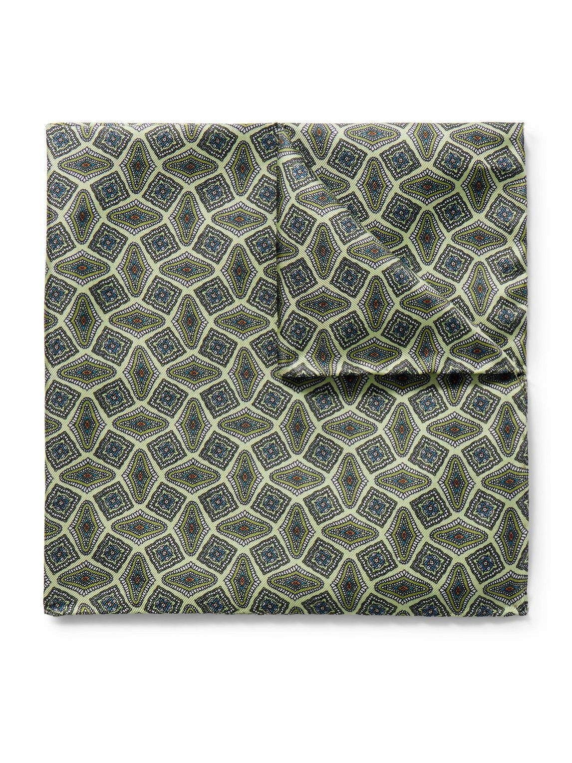 De Petrillo - Printed Silk-Twill Pocket Square