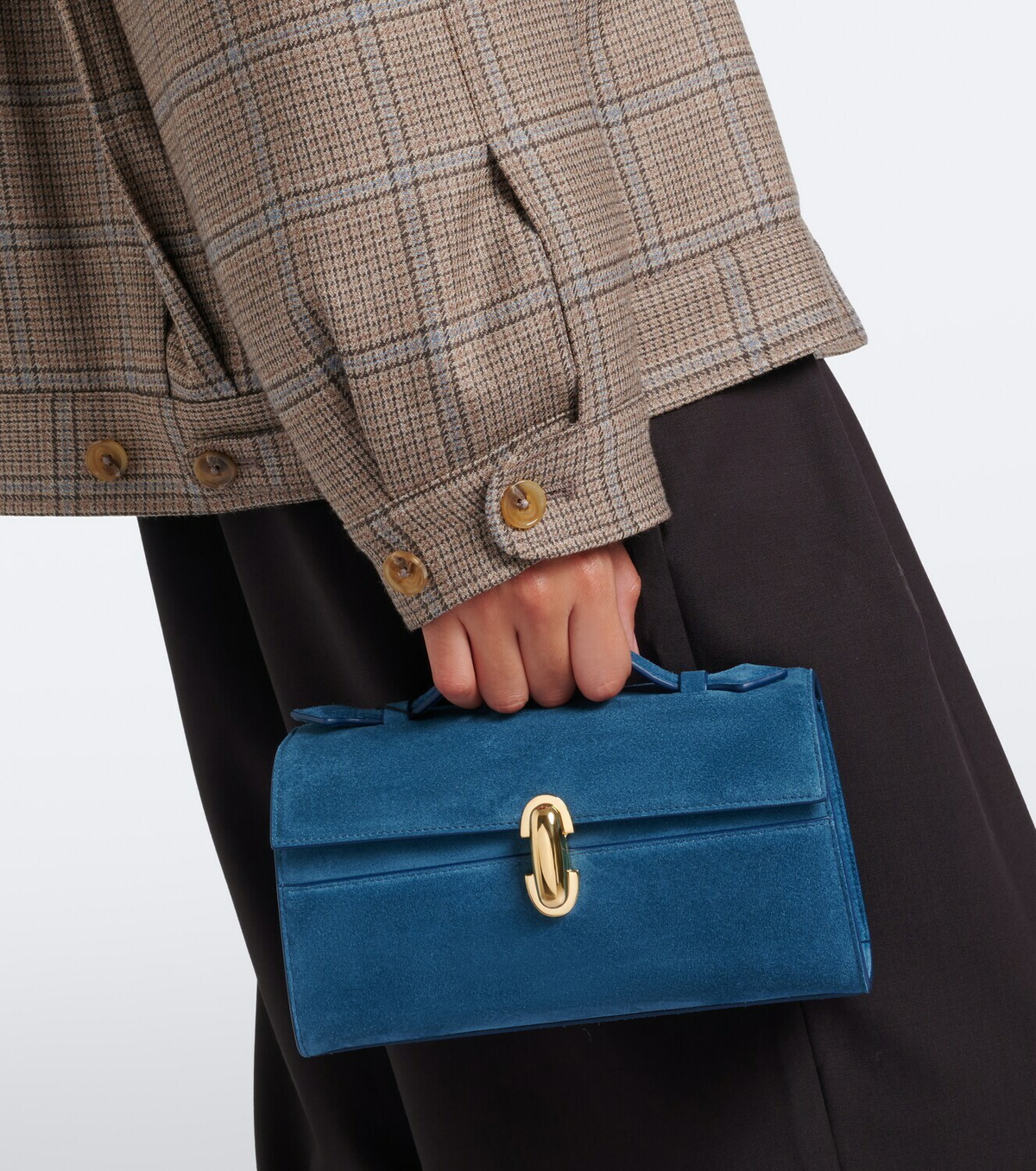 Savette Symmetry Pochette Small suede top-handle bag
