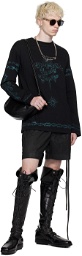 Jean Paul Gaultier Black Glitter Long Sleeve T-shirt