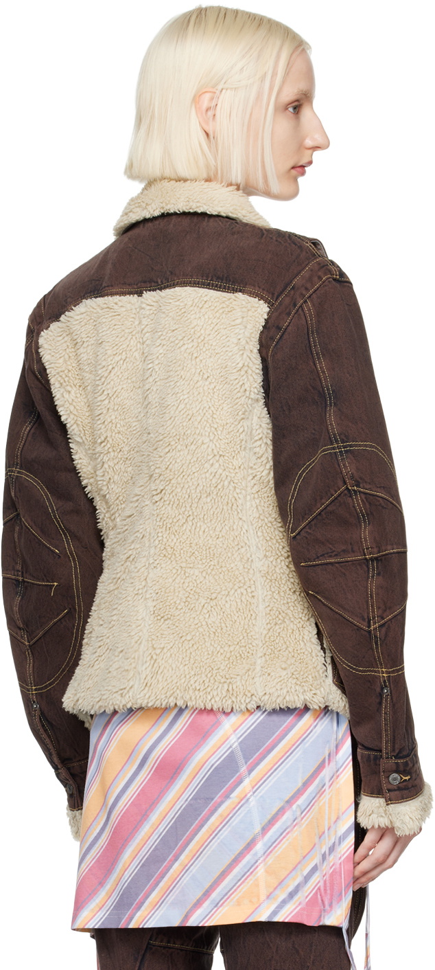 Kiko Kostadinov Brown Paneled Levi's Edition Denim Jacket