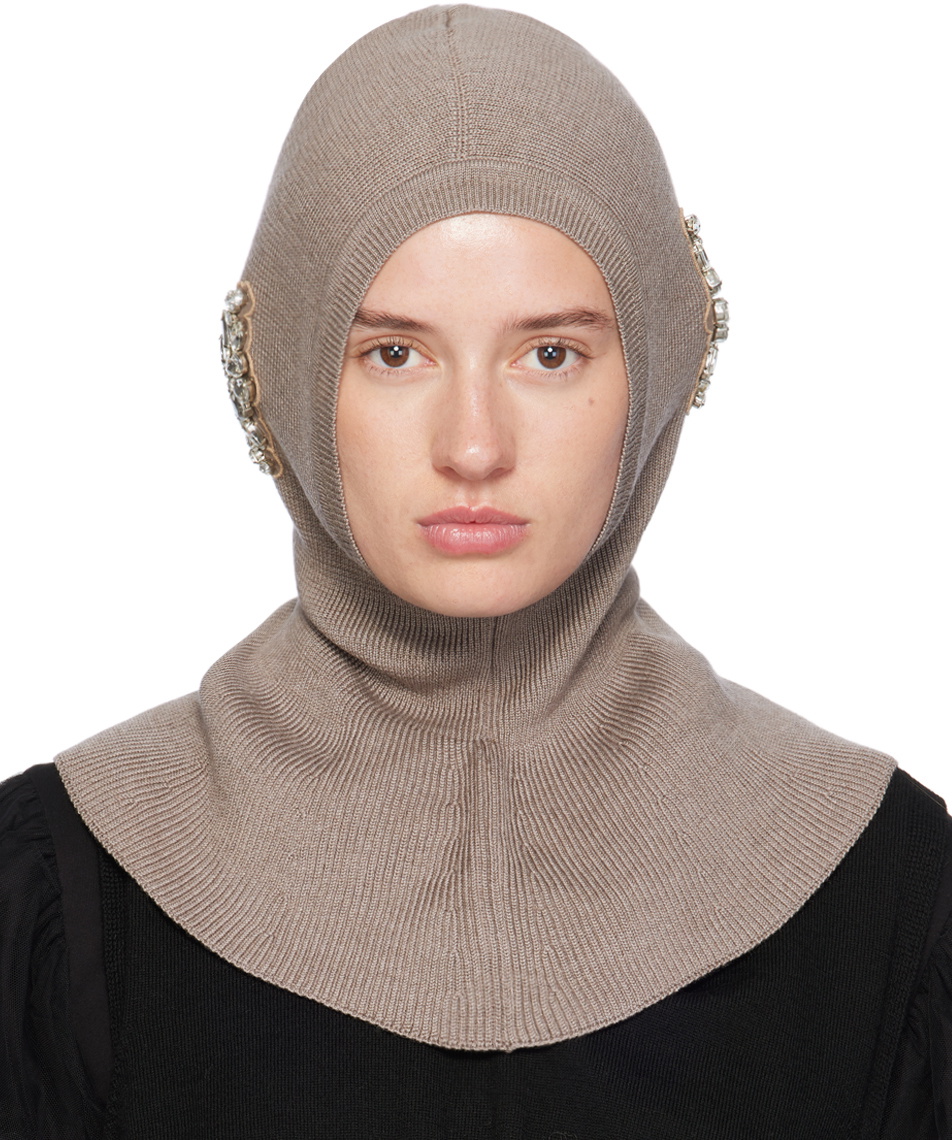 Simone Rocha Off-White Beaded Balaclava Simone Rocha