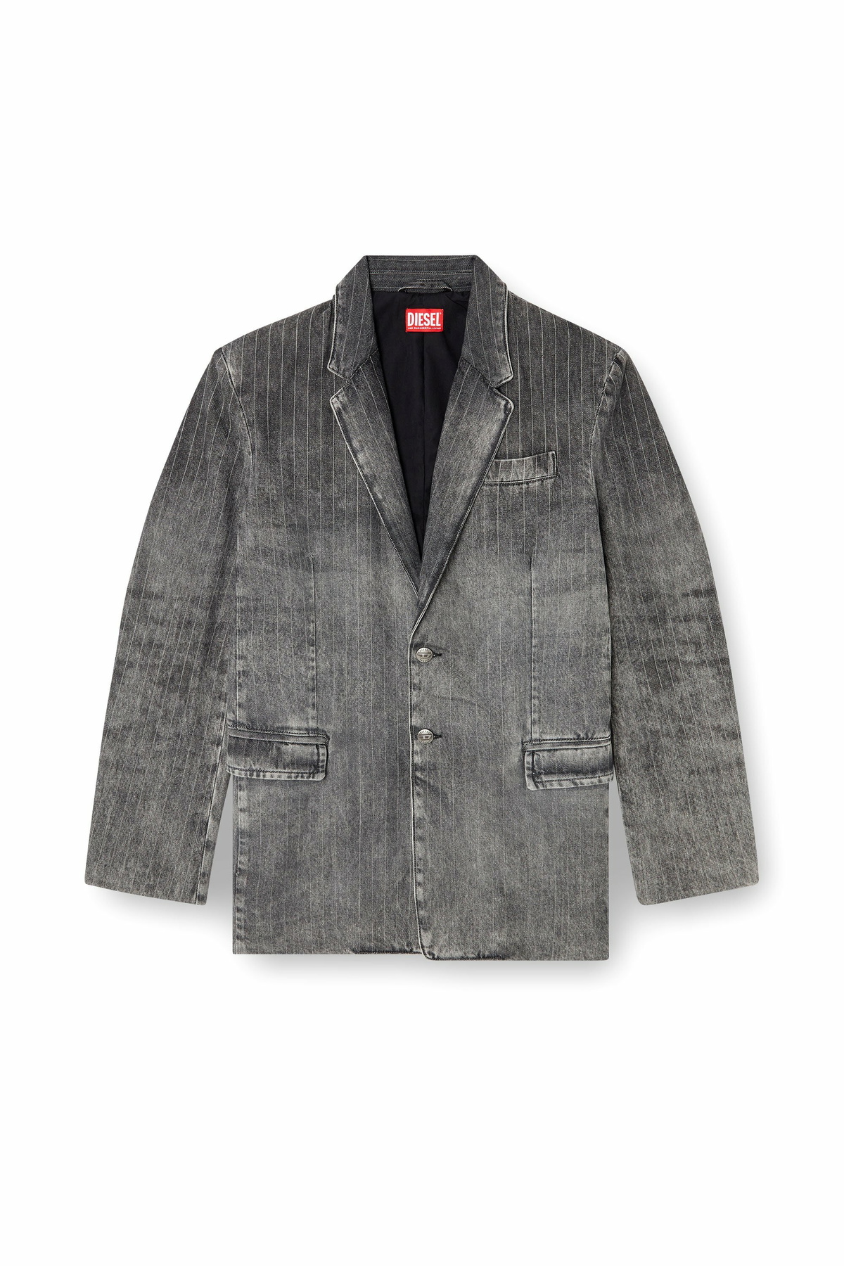 Diesel Blazer in tailoring pinstripe denim - Denim Jackets - Unisex - Black
