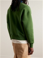 AMI PARIS - Logo-Embroidered Organic Cotton-Blend Jersey Sweatshirt - Green