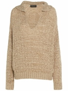 LORO PIANA - Shikotsu Openwork Knit Silk V Neck Polo