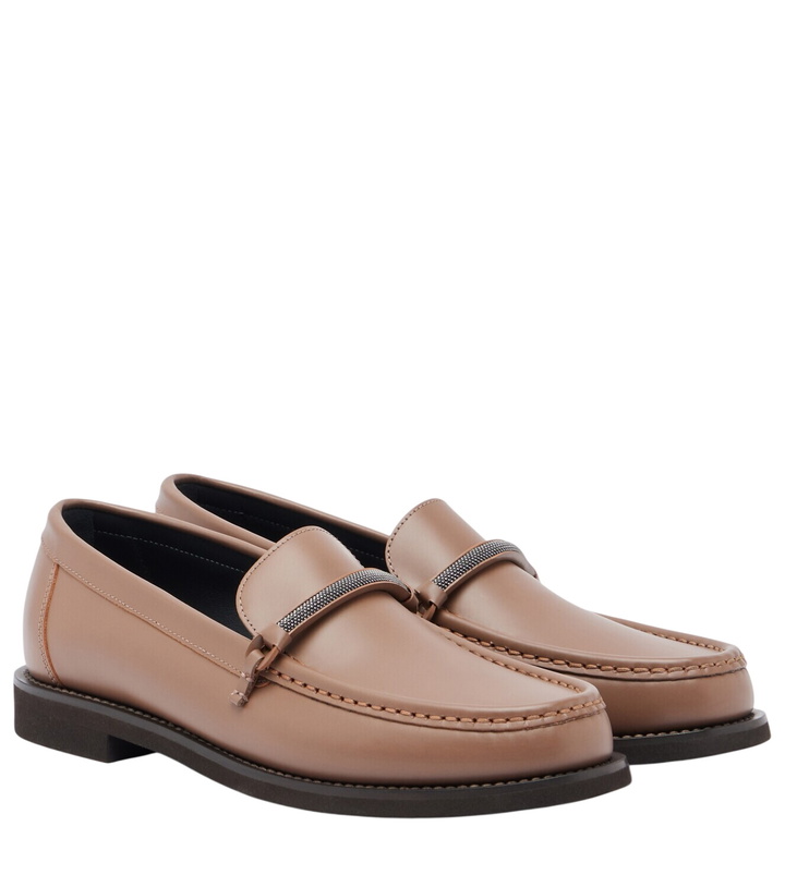 Photo: Brunello Cucinelli Monili leather loafers