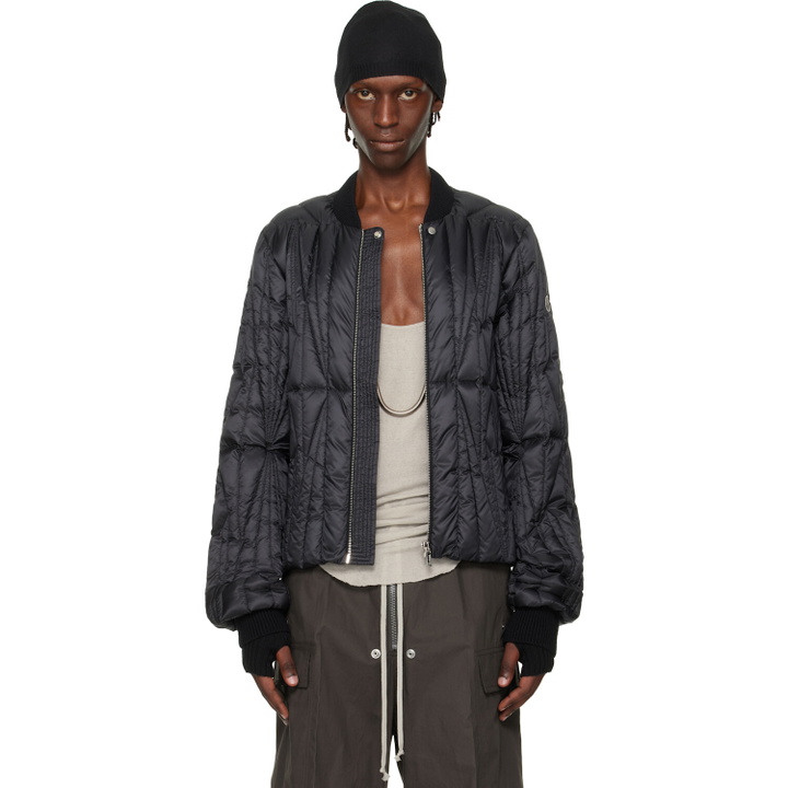Photo: Rick Owens Moncler + Rick Owens Black Geocamo Flight Down Jacket