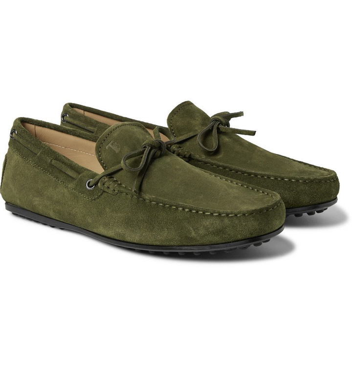 Photo: Tod's - Gommino Suede Driving Shoes - Army green