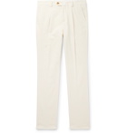 Brunello Cucinelli - Tapered Pleated Cotton-Corduroy Trousers - Neutrals