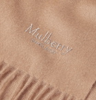 Mulberry - Fringed Logo-Embroidered Wool Scarf - Brown