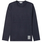 Norse Projects Men's Long Sleeve Holger Tab Series Reflective T-Shirt in Dark Navy