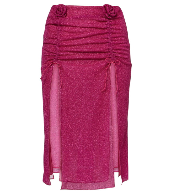Photo: Oséree Lumière Rose ruched midi skirt