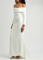 Solace London Lyla Off-the-shoulder Gown Cream